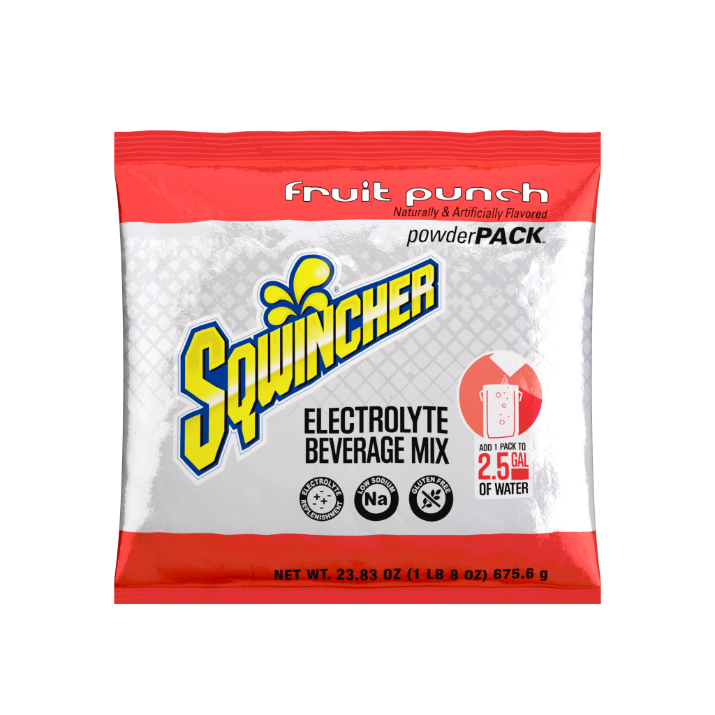 Sqwincher® 23.83oz  Powder Pack Bag Electrolyte Beverage Mix Concentrate, Fruit punch